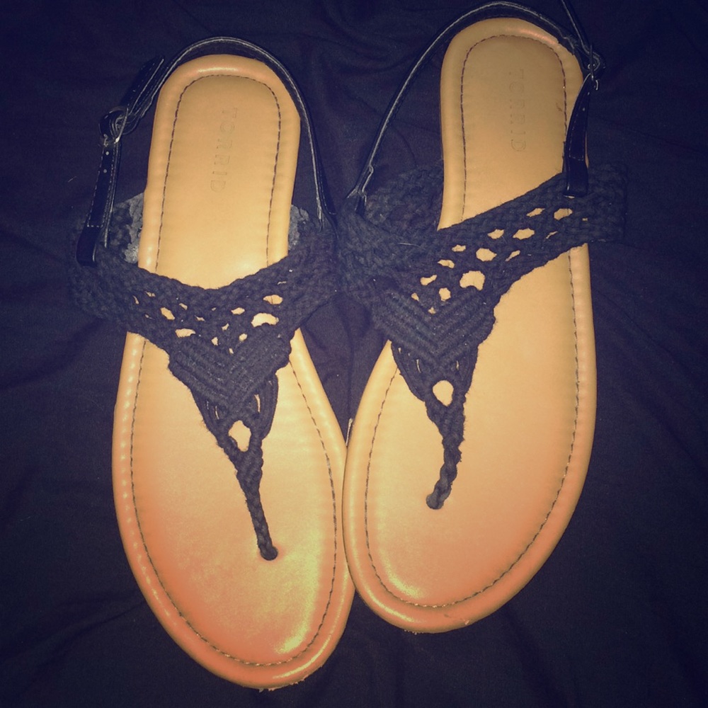 Torrid Size 11 Black Lace Sandels